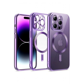 Mey İthalat® iPhone 12 Pro Kılıf Kross Magneticsafe Kapak - Mor