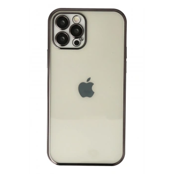 Mey İthalat®   iPhone 12 Pro Kılıf  Lensli Silikon - Siyah