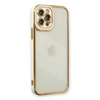 Mey İthalat®   iPhone 12 Pro Kılıf Liva Lens Silikon - Beyaz