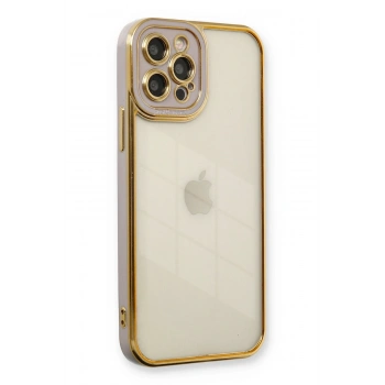 Mey İthalat®   iPhone 12 Pro Kılıf Liva Lens Silikon - Lila