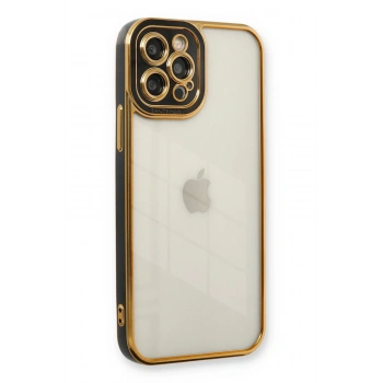 Mey İthalat®   iPhone 12 Pro Kılıf Liva Lens Silikon - Siyah