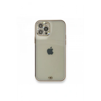 Mey İthalat®   iPhone 12 Pro Kılıf Liva Taşlı Silikon - Mor