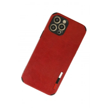 Mey İthalat®   iPhone 12 Pro Kılıf Loop Deri Silikon - Kırmızı