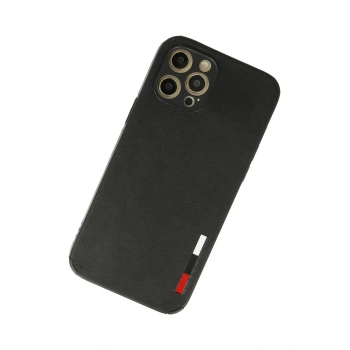 Mey İthalat®   iPhone 12 Pro Kılıf Loop Deri Silikon - Siyah
