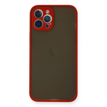 Mey İthalat®   iPhone 12 Pro Kılıf Montreal Silikon Kapak - Kırmızı