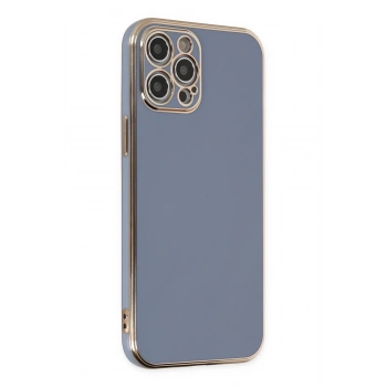 Mey İthalat®   iPhone 12 Pro Kılıf Volet Silikon - Mavi