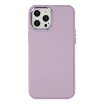 Mey İthalat® iPhone 12 Pro Max Kılıf Asya Deri Silikon - Lila