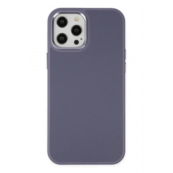 Mey İthalat® iPhone 12 Pro Max Kılıf Asya Deri Silikon - Mor