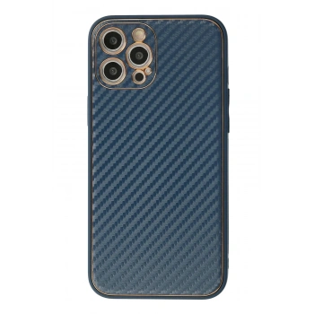 Mey İthalat®   iPhone 12 Pro Max Kılıf Coco Karbon Silikon - Mavi