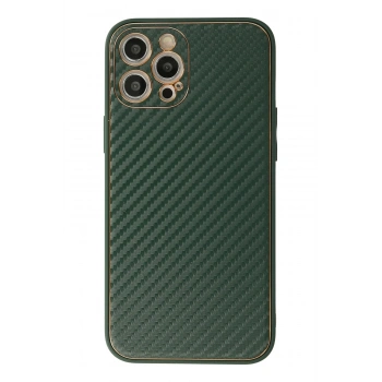 Mey İthalat®   iPhone 12 Pro Max Kılıf Coco Karbon Silikon - Yeşil