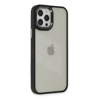 Mey İthalat®   iPhone 12 Pro Max Kılıf Dora Kapak - Siyah