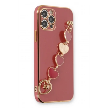 Mey İthalat®   iPhone 12 Pro Max Kılıf Esila Silikon - Kırmızı