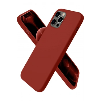 Mey İthalat®   iPhone 12 Pro Max Kılıf First Silikon - Bordo
