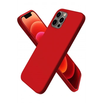 Mey İthalat®   iPhone 12 Pro Max Kılıf First Silikon - Koyu Kırmızı