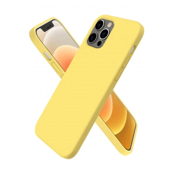 Mey İthalat®   iPhone 12 Pro Max Kılıf First Silikon - Sarı