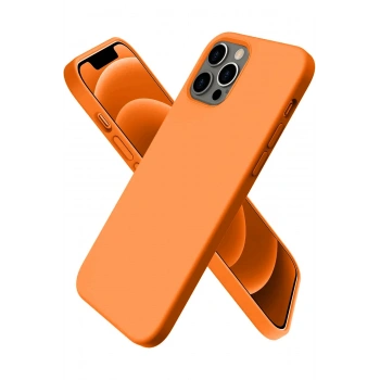 Mey İthalat®   iPhone 12 Pro Max Kılıf First Silikon - Turuncu