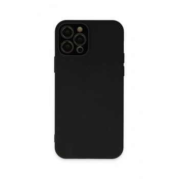 Mey İthalat®   iPhone 12 Pro Max Kılıf Lansman Glass Kapak - Siyah