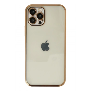 Mey İthalat®   iPhone 12 Pro Max Kılıf  Lensli Silikon - Gold