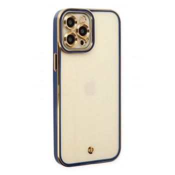 Mey İthalat®   iPhone 12 Pro Max Kılıf Liva Lens Silikon - Mavi