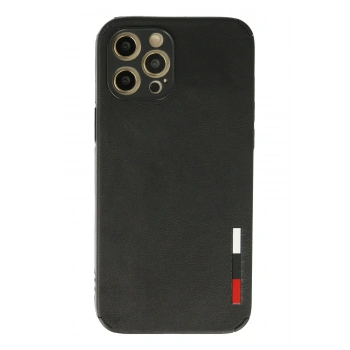 Mey İthalat®   iPhone 12 Pro Max Kılıf Loop Deri Silikon - Siyah