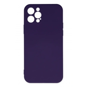 Mey İthalat®   iPhone 12 Pro Max Kılıf Nano içi Kadife Silikon - Mor