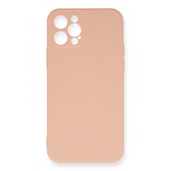 Mey İthalat®   iPhone 12 Pro Max Kılıf Nano içi Kadife Silikon - Pudra