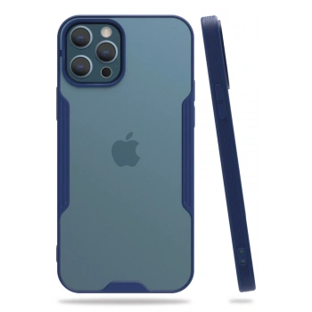 Mey İthalat®   iPhone 12 Pro Max Kılıf Platin Silikon - Lacivert