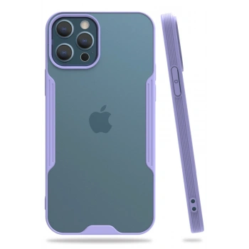 Mey İthalat®   iPhone 12 Pro Max Kılıf Platin Silikon - Lila