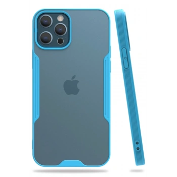 Mey İthalat®   iPhone 12 Pro Max Kılıf Platin Silikon - Mavi