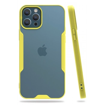 Mey İthalat®   iPhone 12 Pro Max Kılıf Platin Silikon - Sarı