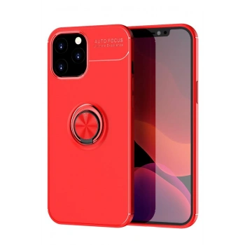 Mey İthalat®   iPhone 12 Pro Max Kılıf Range Yüzüklü Silikon - Kırmızı