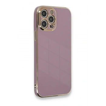 Mey İthalat®   iPhone 12 Pro Max Kılıf Volet Silikon - Mor