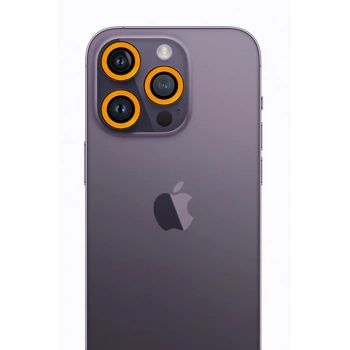Mey İthalat®   iPhone 12 Pro Max Neon Fosforlu Kamera Lens - Sarı