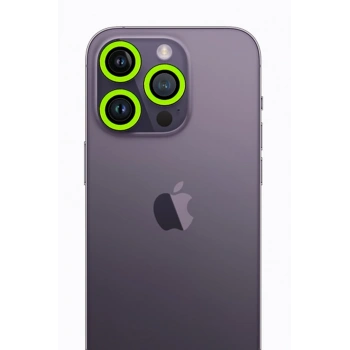 Mey İthalat®   iPhone 12 Pro Max Neon Fosforlu Kamera Lens - Yeşil