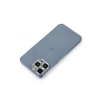 Mey İthalat®   iPhone 12 Pro Metal Kamera Lens Koruma Cam - Gümüş