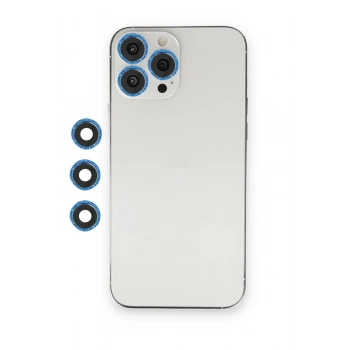 Mey İthalat®   iPhone 12 Pro Shine Kamera Lens - Mavi