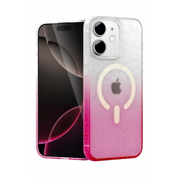 Mey İthalat®   iPhone 12 Pummel Shiny Magsafe Kapak - Pembe