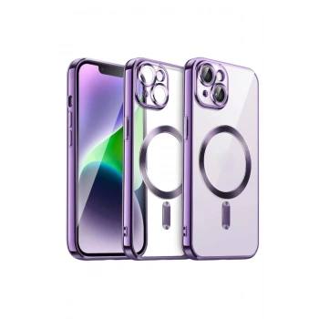 Mey İthalat®   iPhone 13 Kılıf Kross Magneticsafe Kapak - Mor