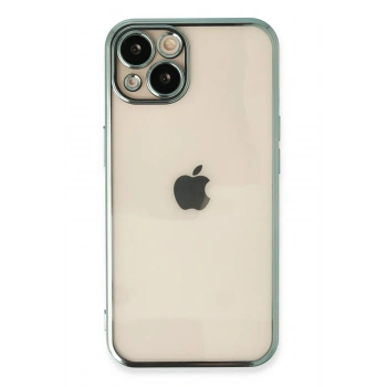 Mey İthalat®   iPhone 13 Kılıf  Lensli Silikon - Yeşil