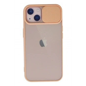Mey İthalat®   iPhone 13 Kılıf Palm Buzlu Kamera Sürgülü Silikon - Pembe