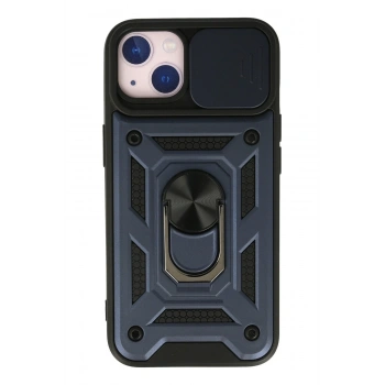 Mey İthalat®   iPhone 13 Kılıf Pars Lens Yüzüklü Silikon - Lacivert