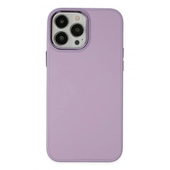 Mey İthalat®   iPhone 13 Pro Kılıf Asya Deri Silikon - Lila