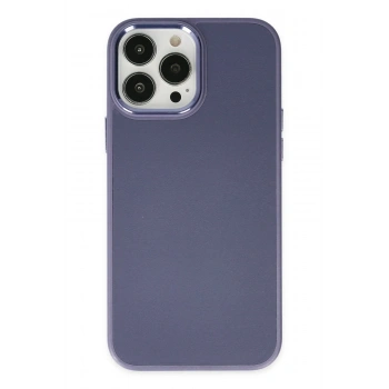 Mey İthalat®   iPhone 13 Pro Kılıf Asya Deri Silikon - Mor