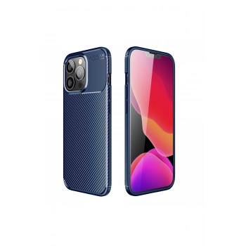 Mey İthalat®   iPhone 13 Pro Kılıf Auto Focus Karbon Kapak - Lacivert