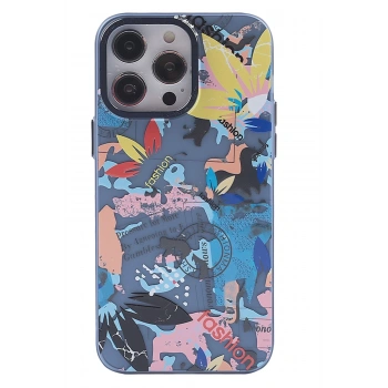 Mey İthalat®   iPhone 13 Pro Kılıf  Desenli Kapak -  Pembe - 1
