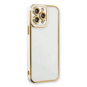 Mey İthalat®   iPhone 13 Pro Kılıf Liva Lens Silikon - Beyaz