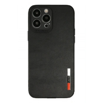 Mey İthalat®   iPhone 13 Pro Kılıf Loop Deri Silikon - Siyah