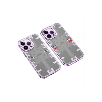 Mey İthalat®   iPhone 13 Pro Kılıf Mekanik Bumper Kapak - Derin Mor