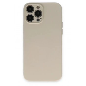 Mey İthalat®   iPhone 13 Pro Kılıf Nano içi Kadife Silikon - Bej