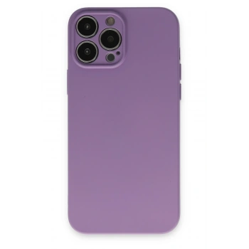 Mey İthalat®   iPhone 13 Pro Kılıf Nano içi Kadife Silikon - Koyu Lila